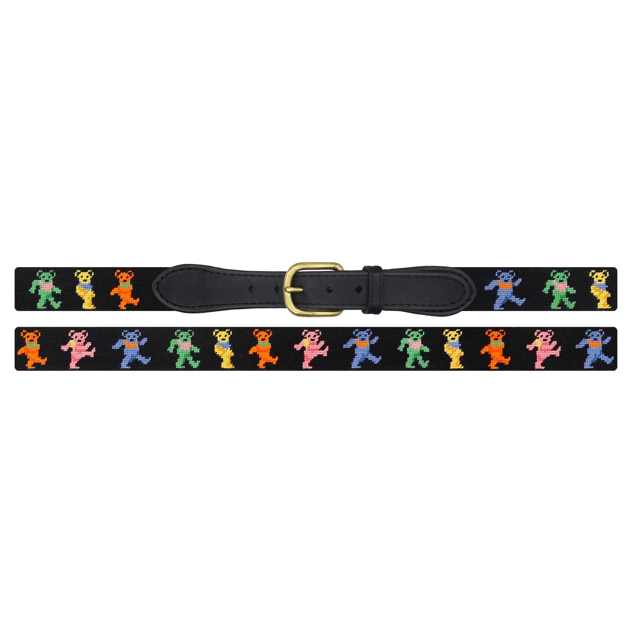 Dancing Bears Belt (Black) (Black Leather) - Image 2