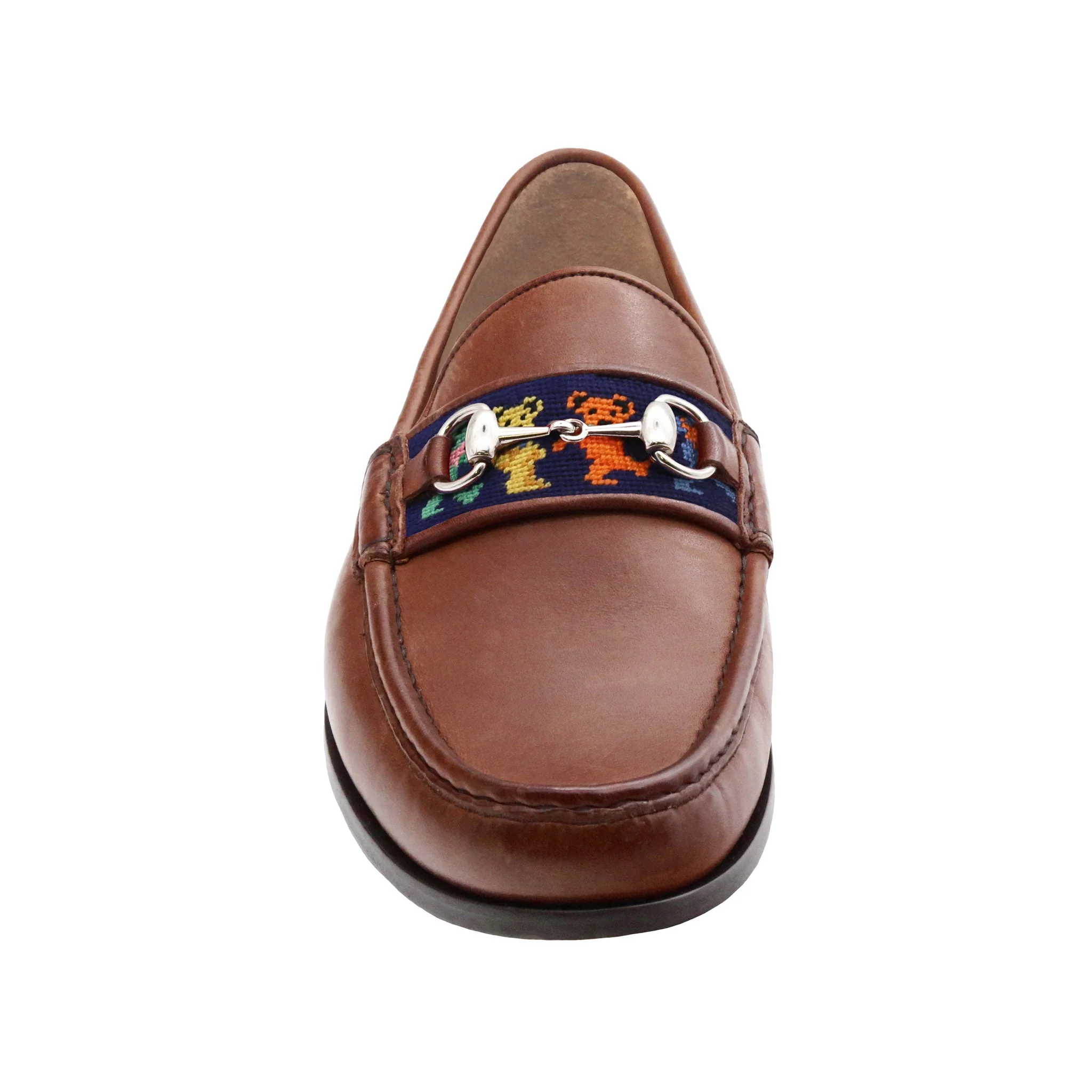 Dancing Bears Downing Bit Loafers (Dark Navy) (Chestnut Leather) - Image 2
