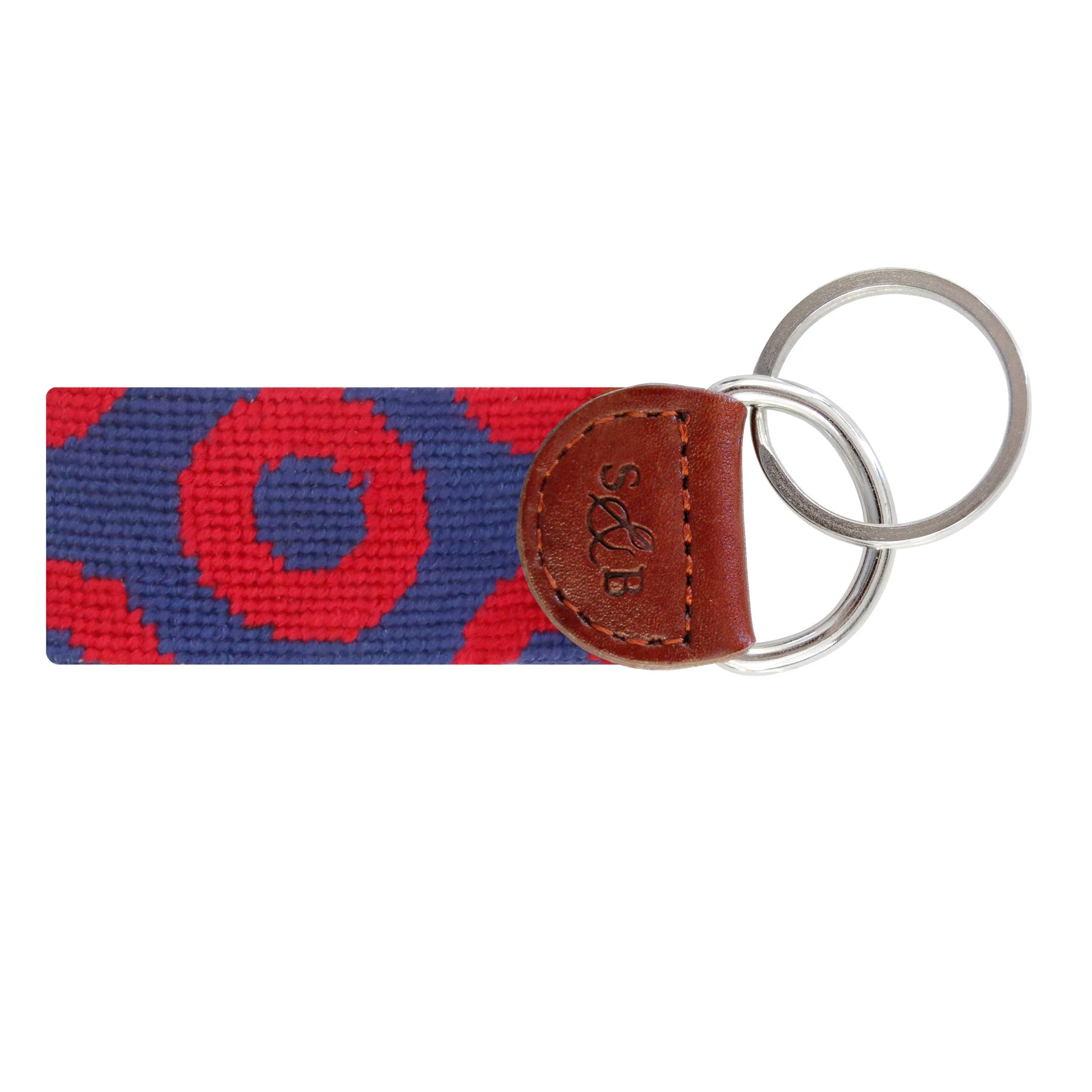 The Donut Pattern Key Fob (Classic Navy - Red Donuts) - Image 2