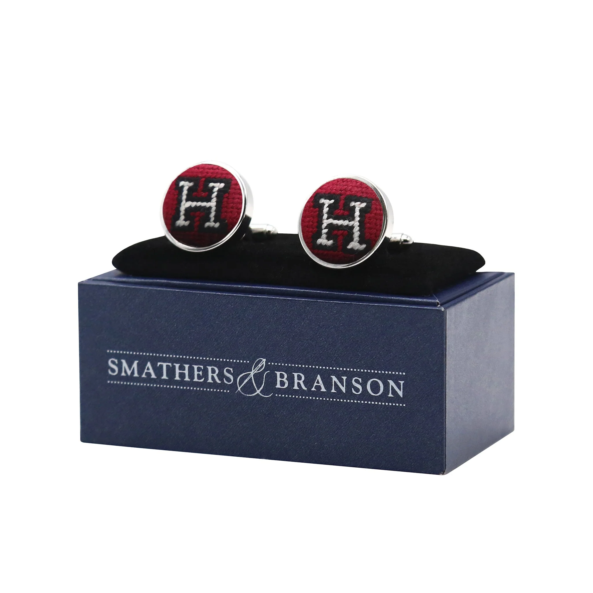 Harvard H Cufflinks (Garnet) - Image 2