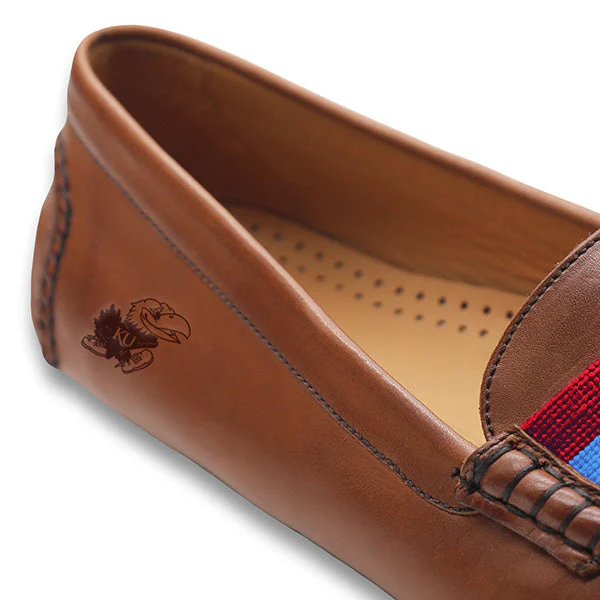 Kansas Surcingle Driving Shoes (Red-Cobalt) (Chestnut Leather-Logo) - Image 3