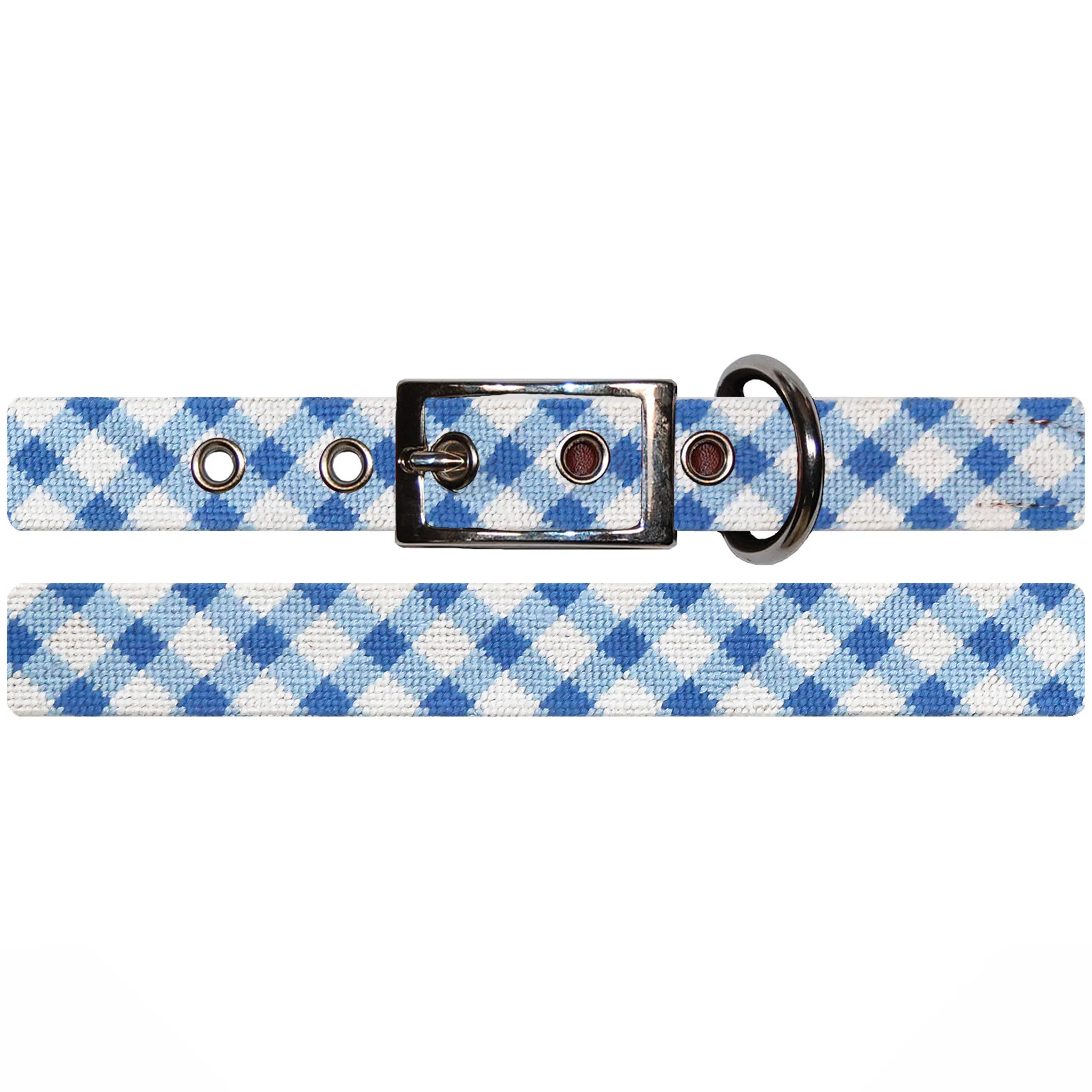 Light Blue Gingham Dog Collar - Image 2