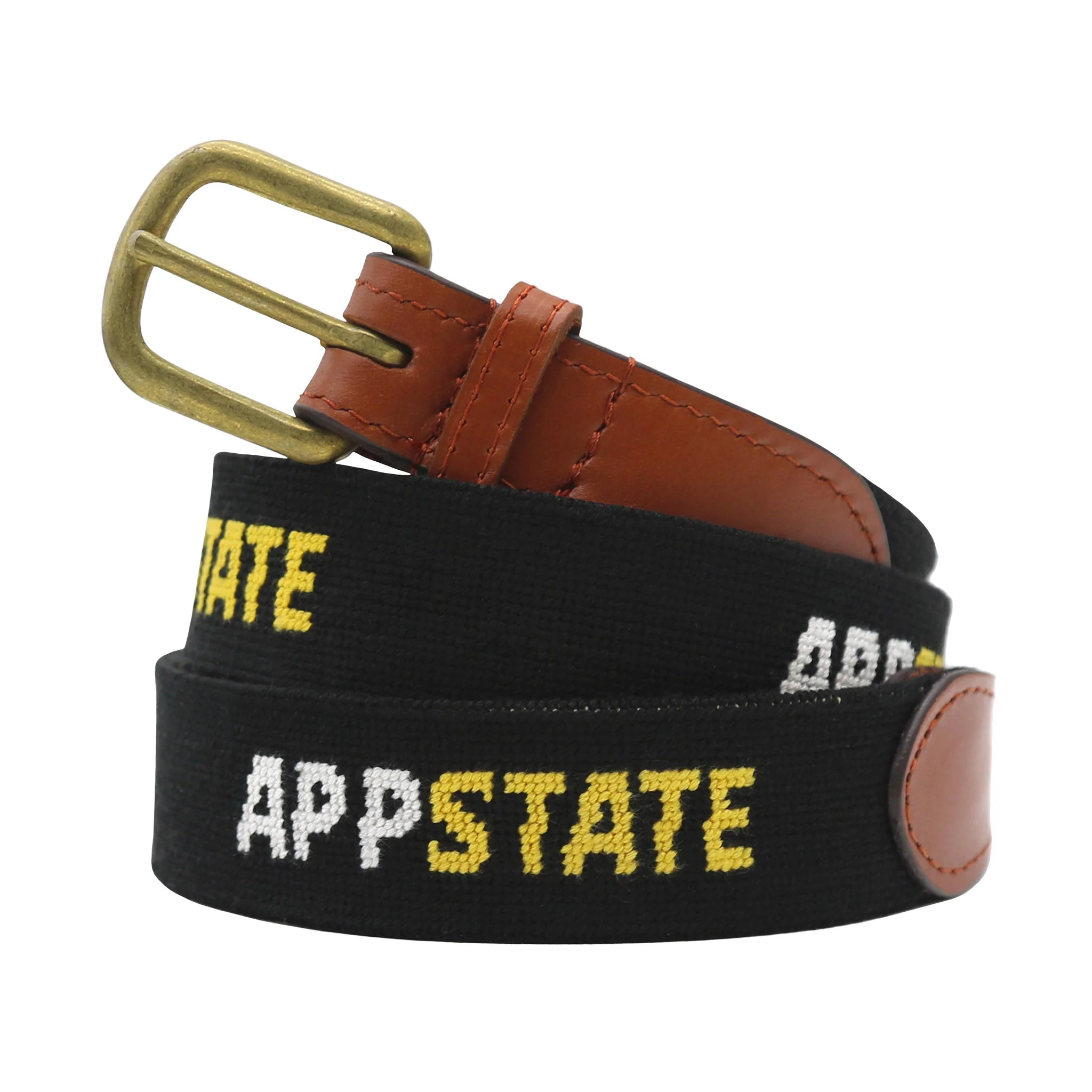 Monogrammed Appalachian State Text Belt (Black)