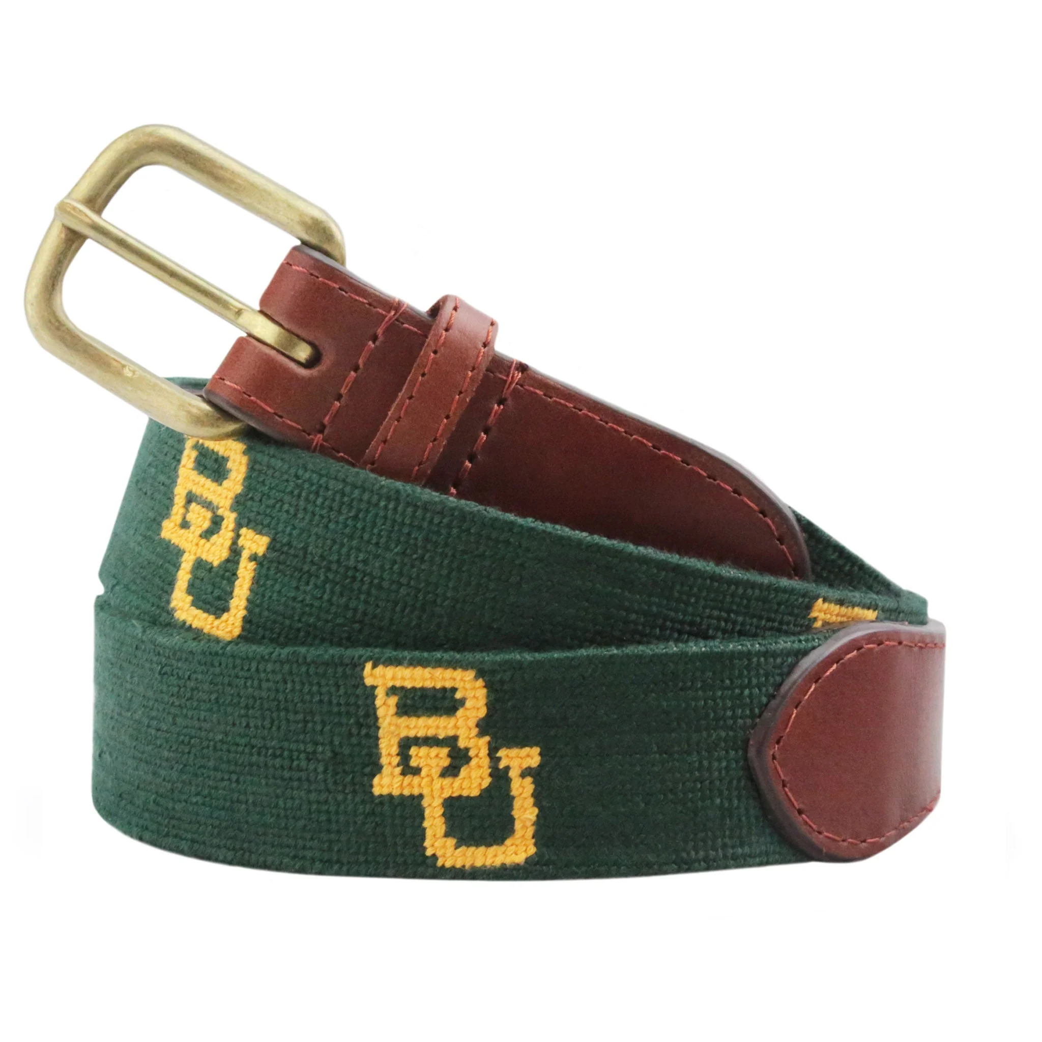 Monogrammed Baylor Belt (Dark Pine)