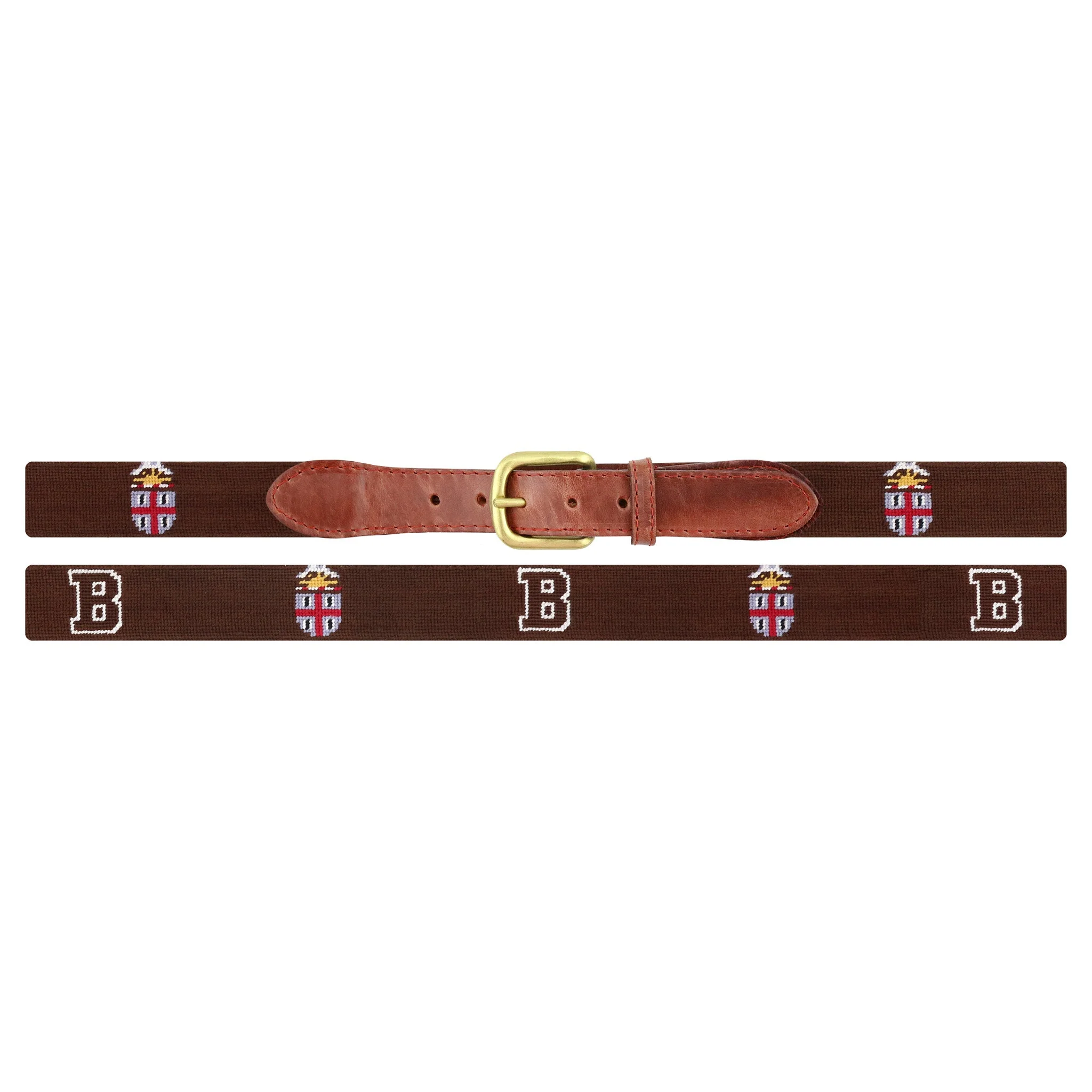 Monogrammed Brown Crest-B Belt (Dark Brown) - Image 2