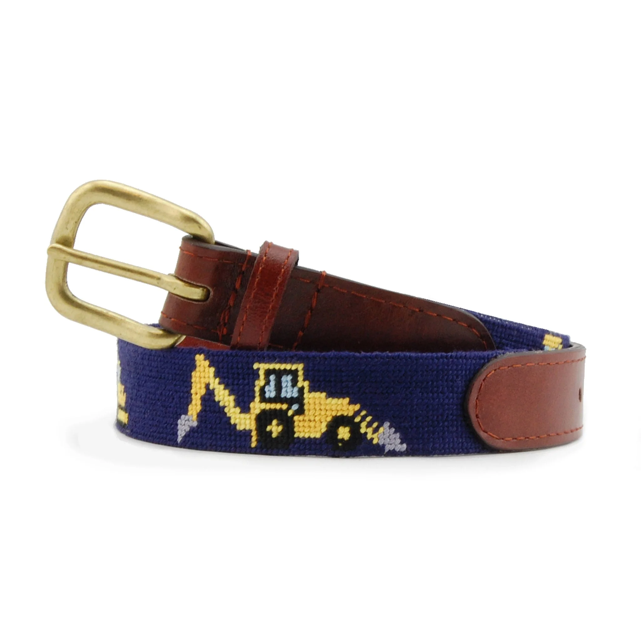 Monogrammed Construction Children's Belt (Dark Navy)