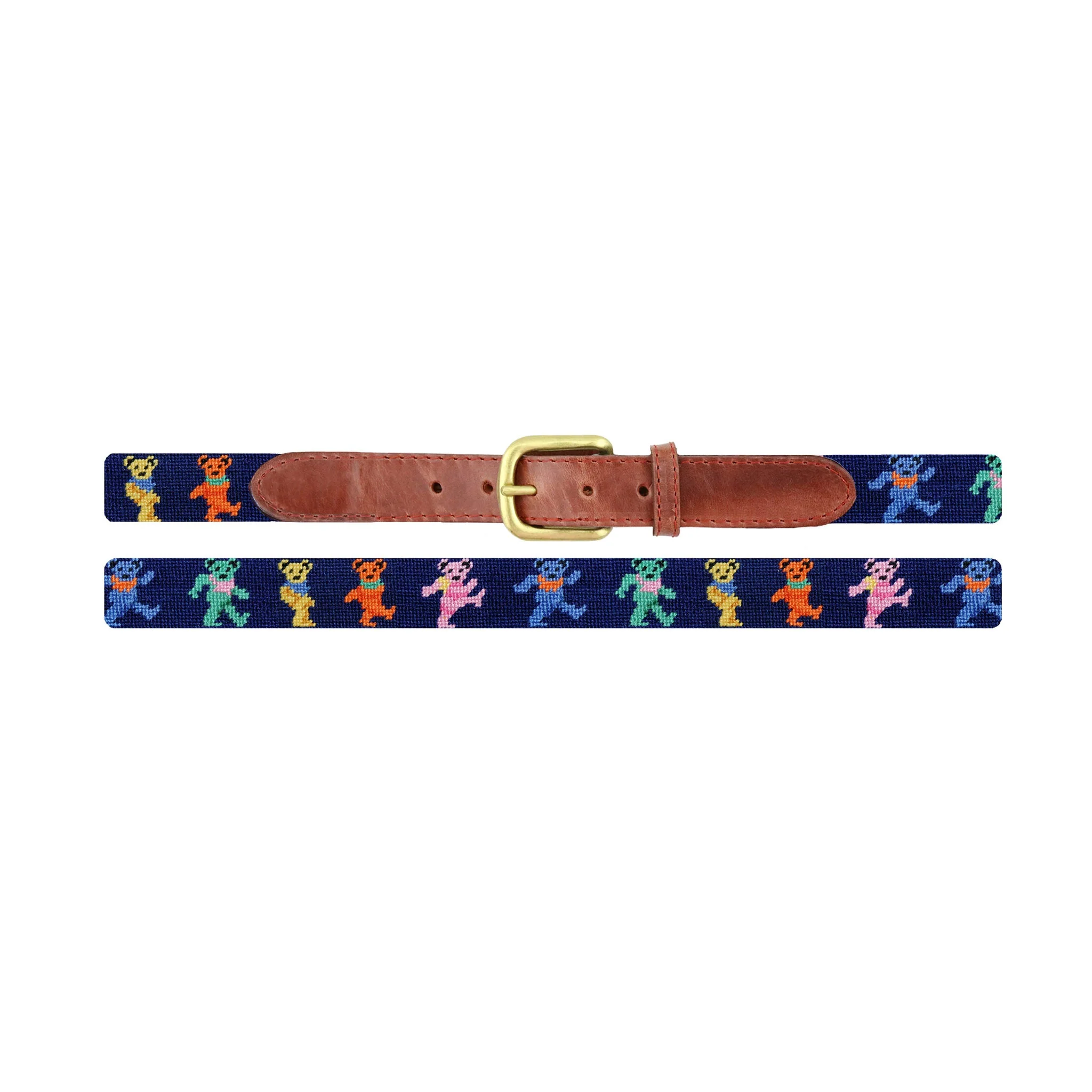 Monogrammed Dancing Bears Children's Belt (Dark Navy) - Image 2