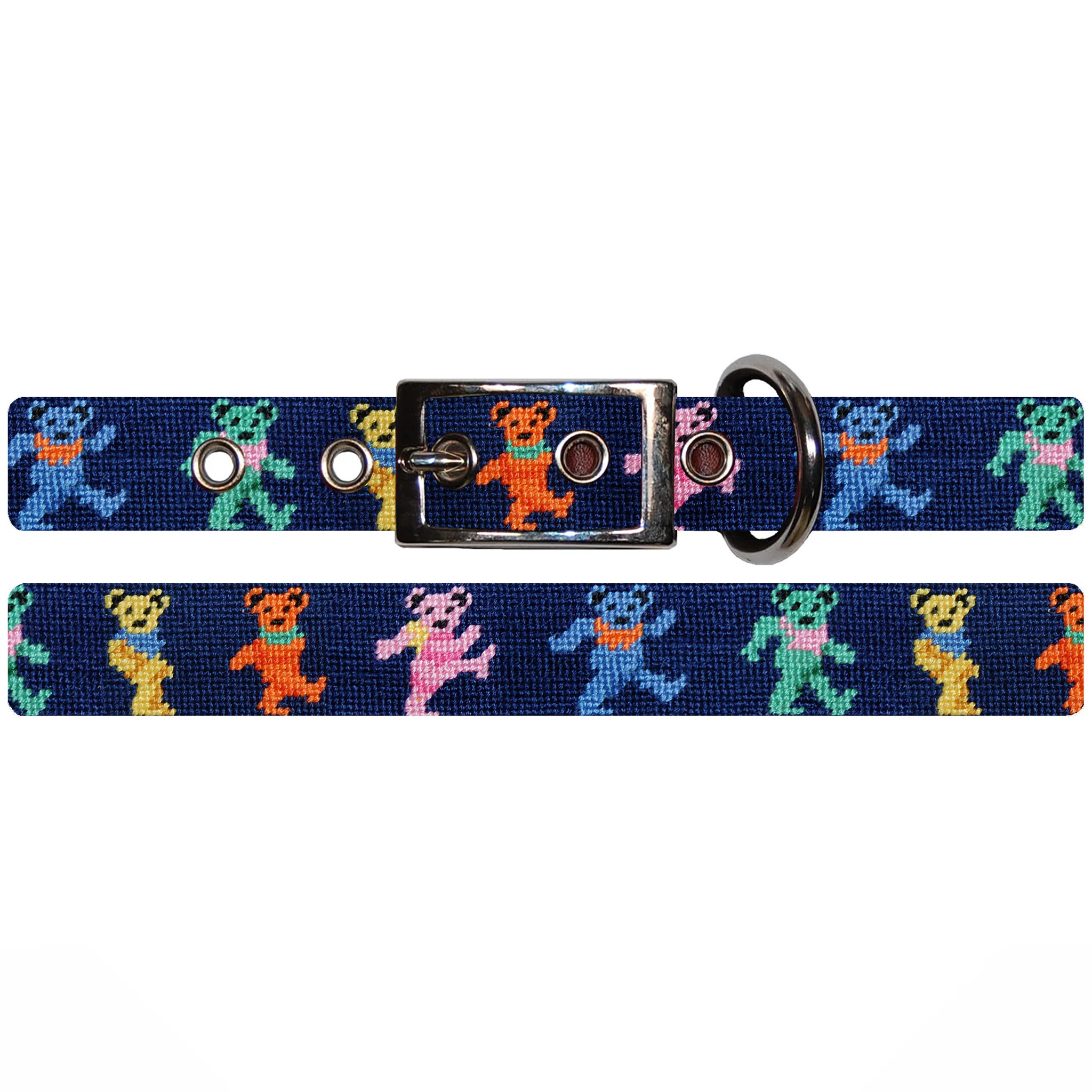 Monogrammed Dancing Bears Dog Collar (Dark Navy) - Image 2