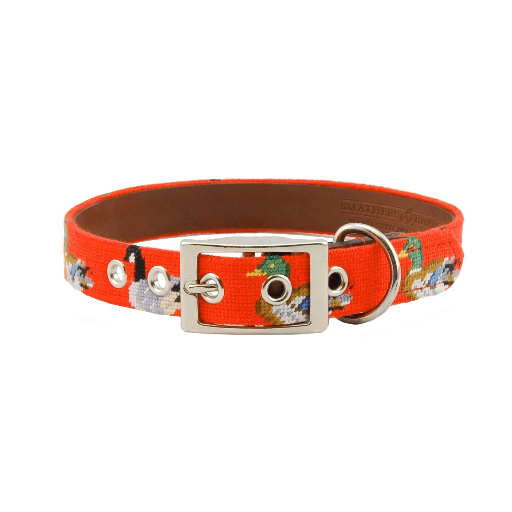 Monogrammed Duck Duck Goose Dog Collar (Orange)