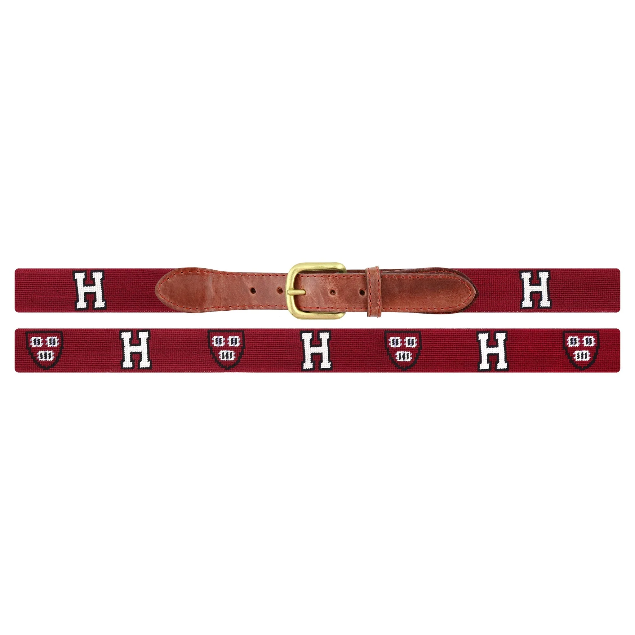 Monogrammed Harvard H-Shield Belt (Garnet) - Image 2