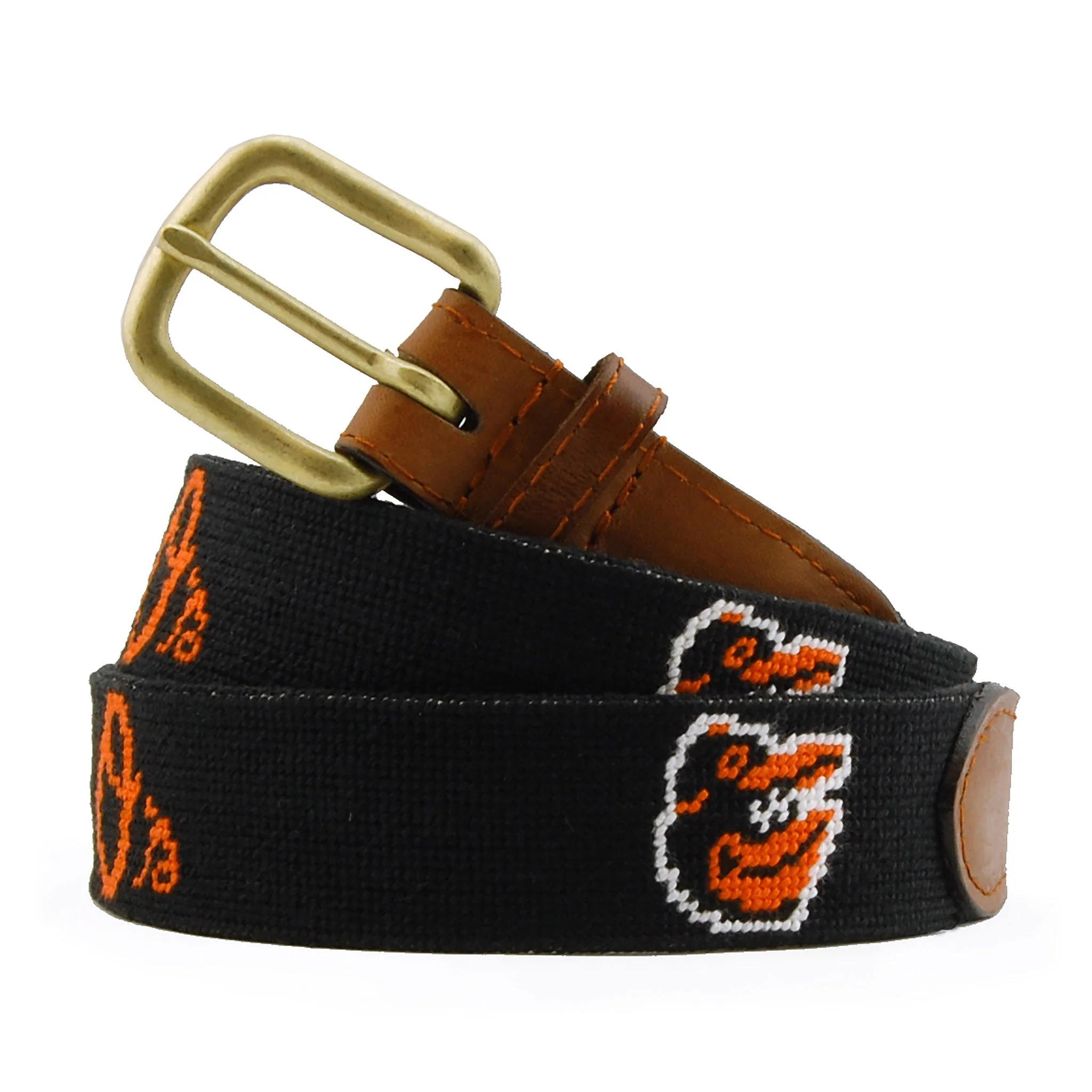 Monogrammed Baltimore Orioles Belt (Black)