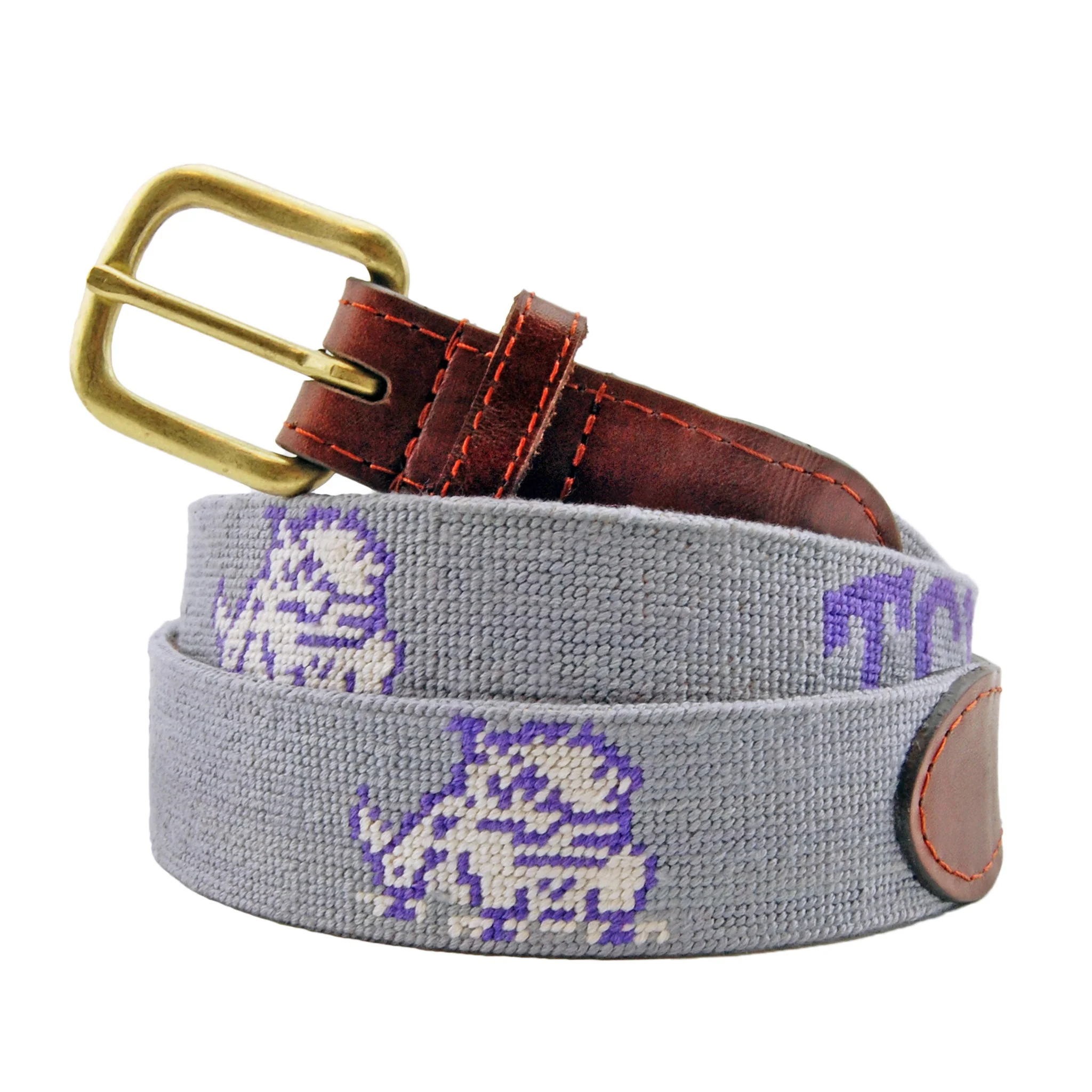 Monogrammed TCU Belt (Grey)