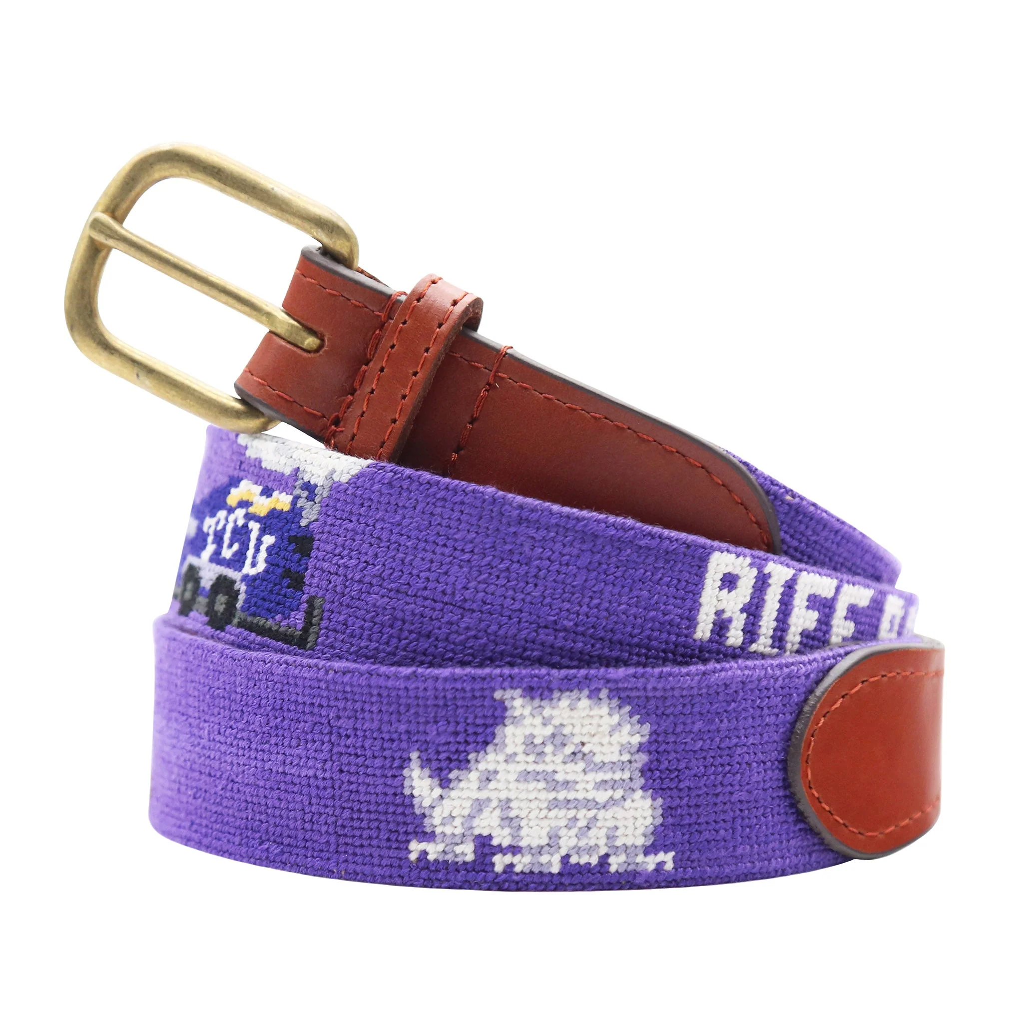 Monogrammed TCU Life Belt (Purple)