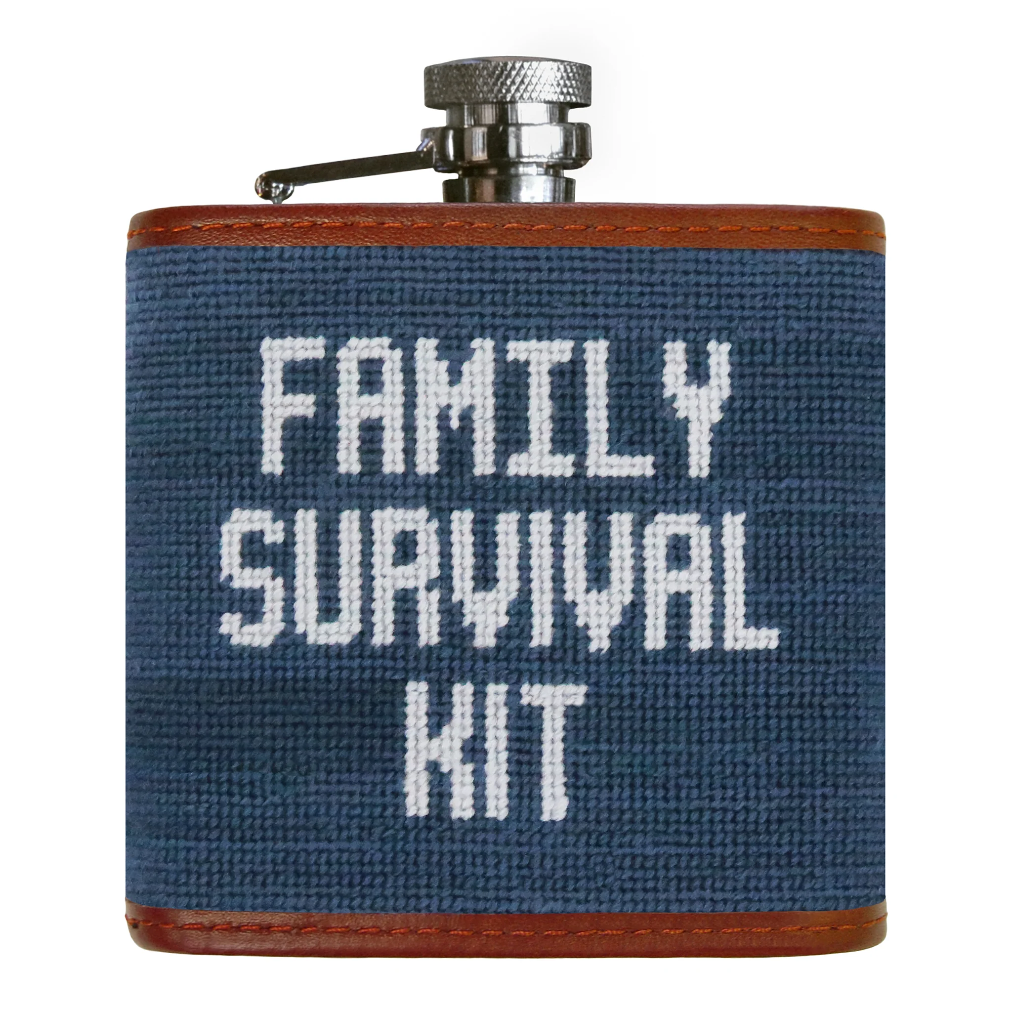 Monogrammed Family Survival Kit Flask (Slate)