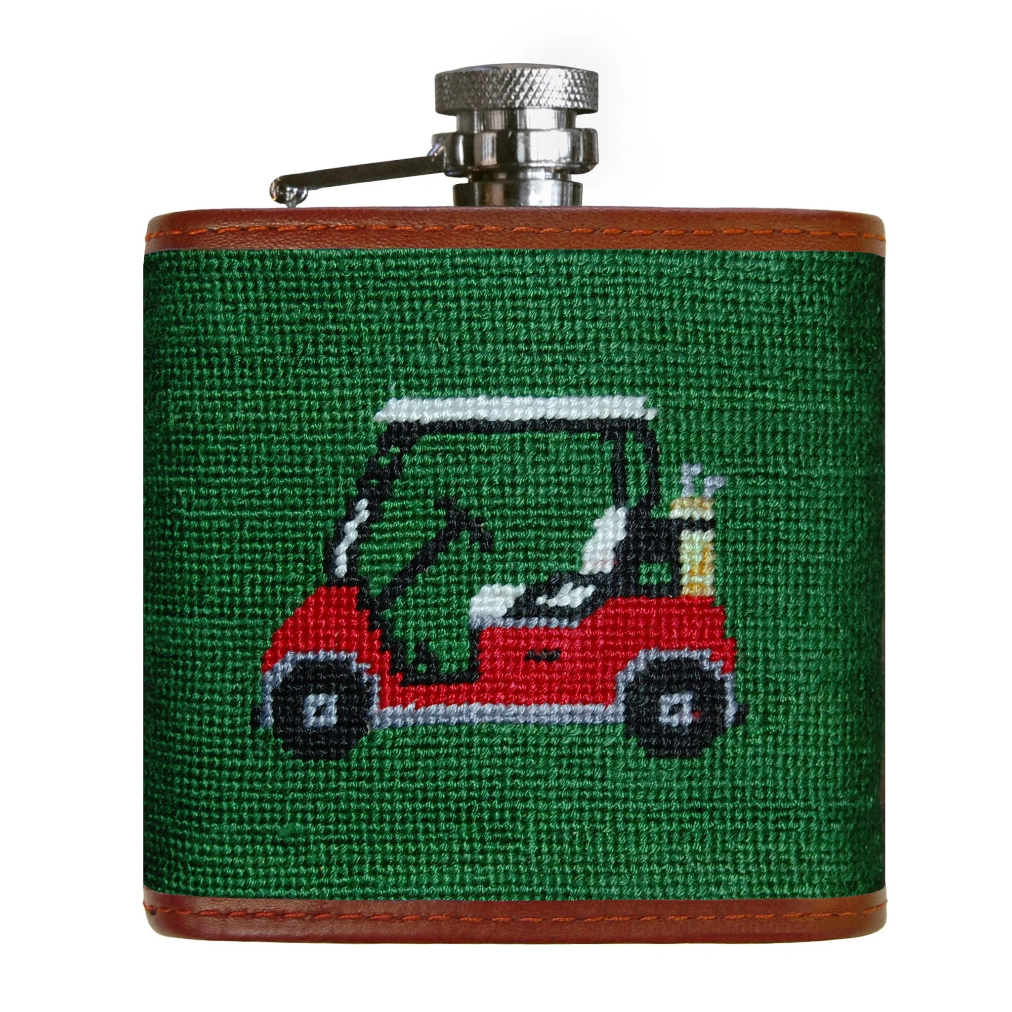 Monogrammed Golf Cart Flask (Forest)