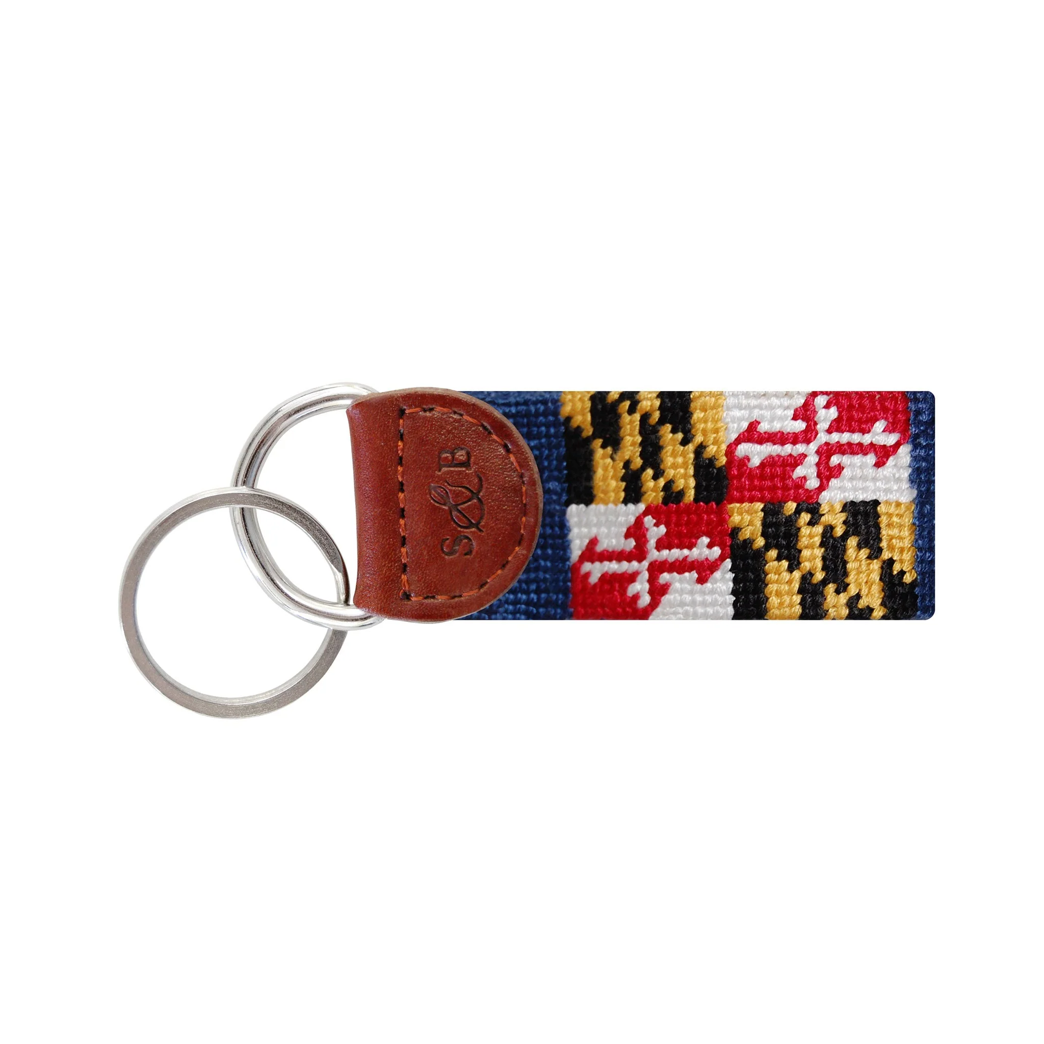 Monogrammed Maryland State Flag Key Fob (Classic Navy)