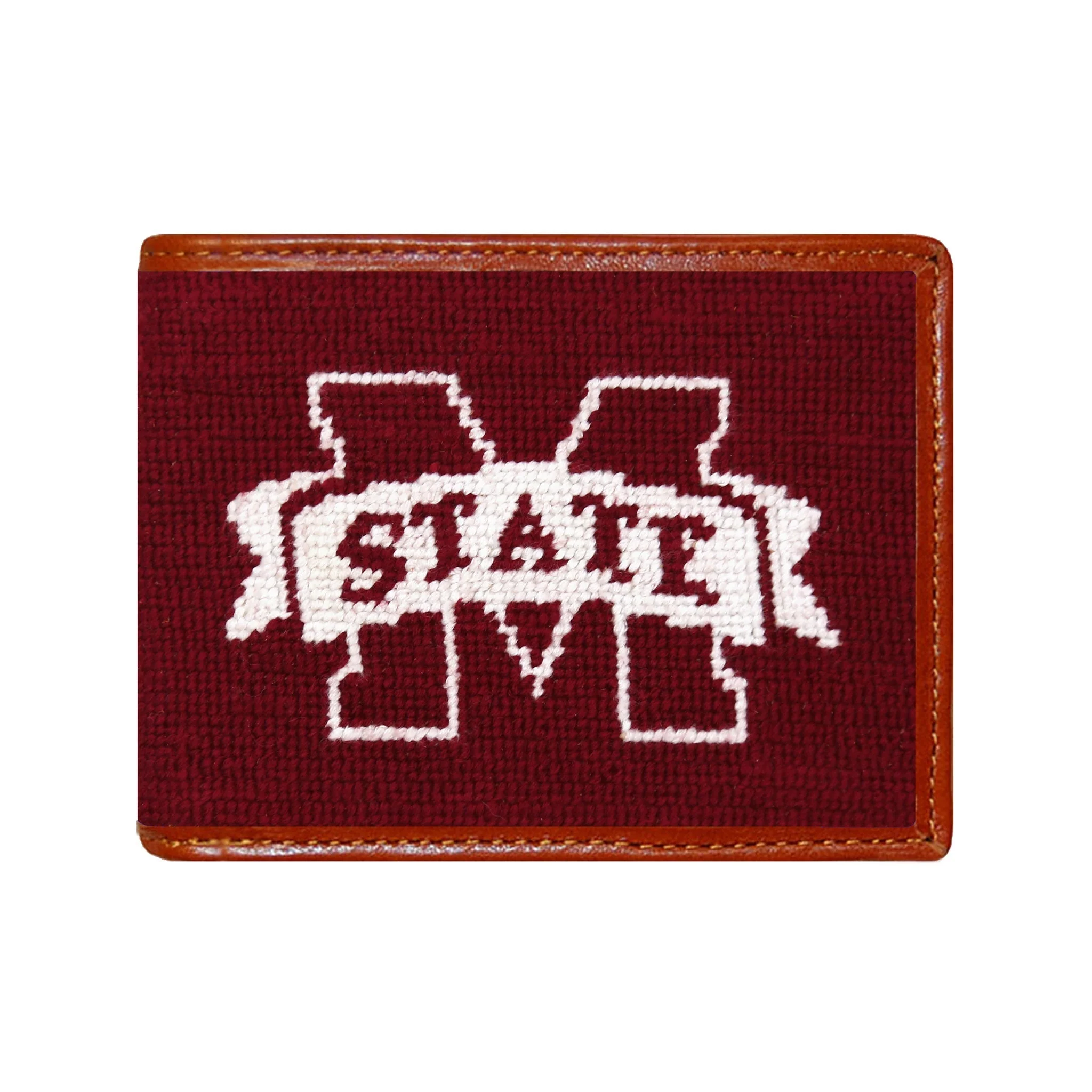 Monogrammed Mississippi State Wallet (Maroon)