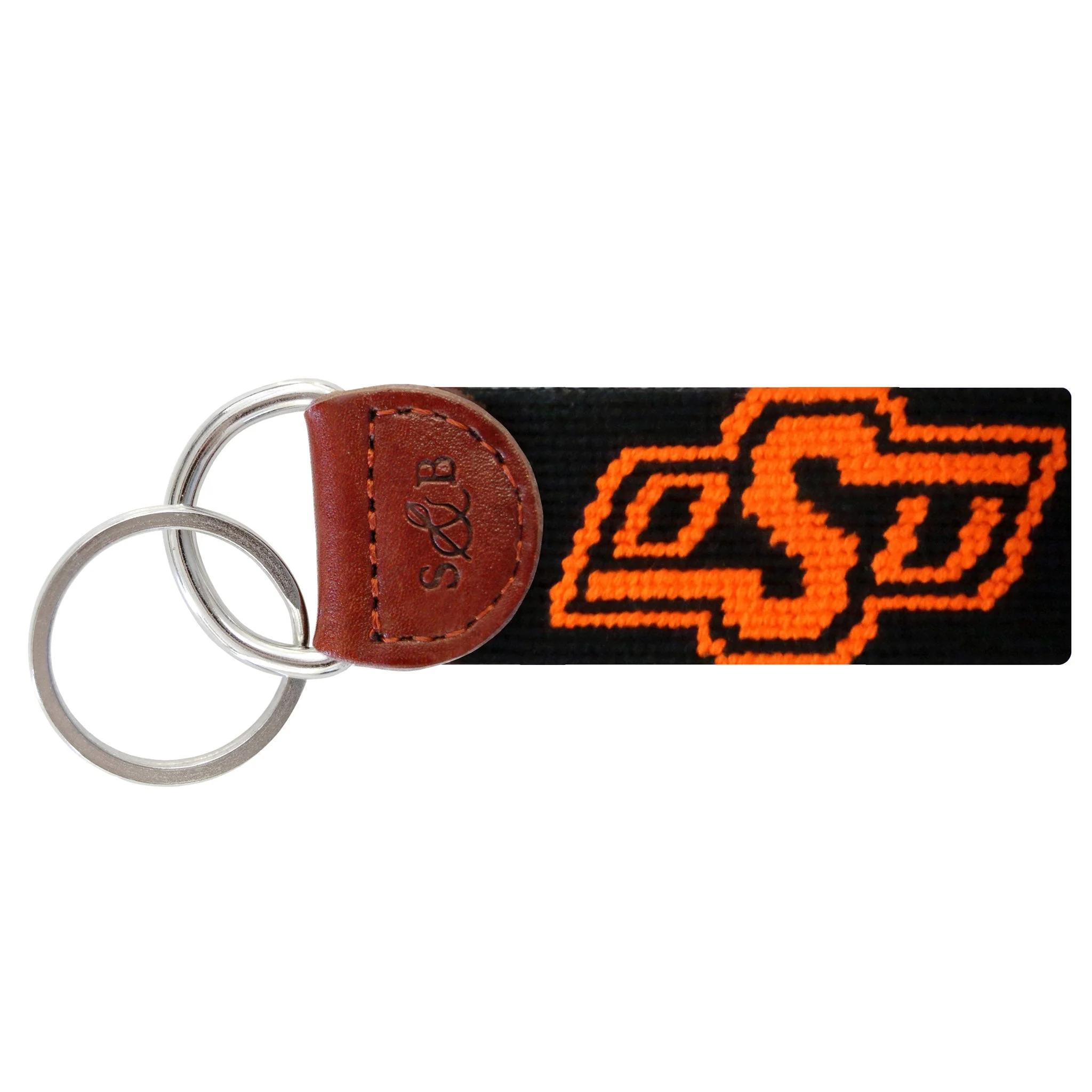 Monogrammed Oklahoma State Key Fob (Black)