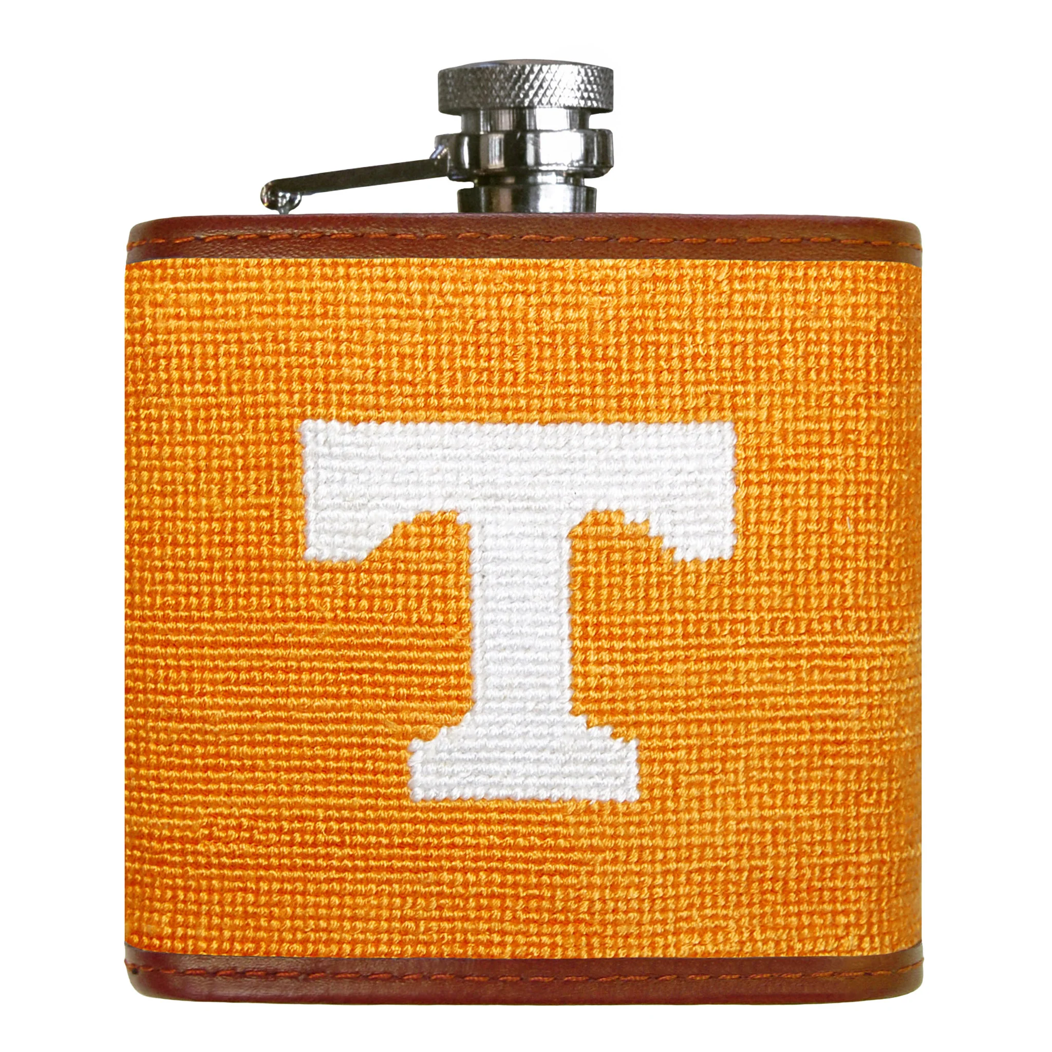 Monogrammed Tennessee Power T Flask (Orange)