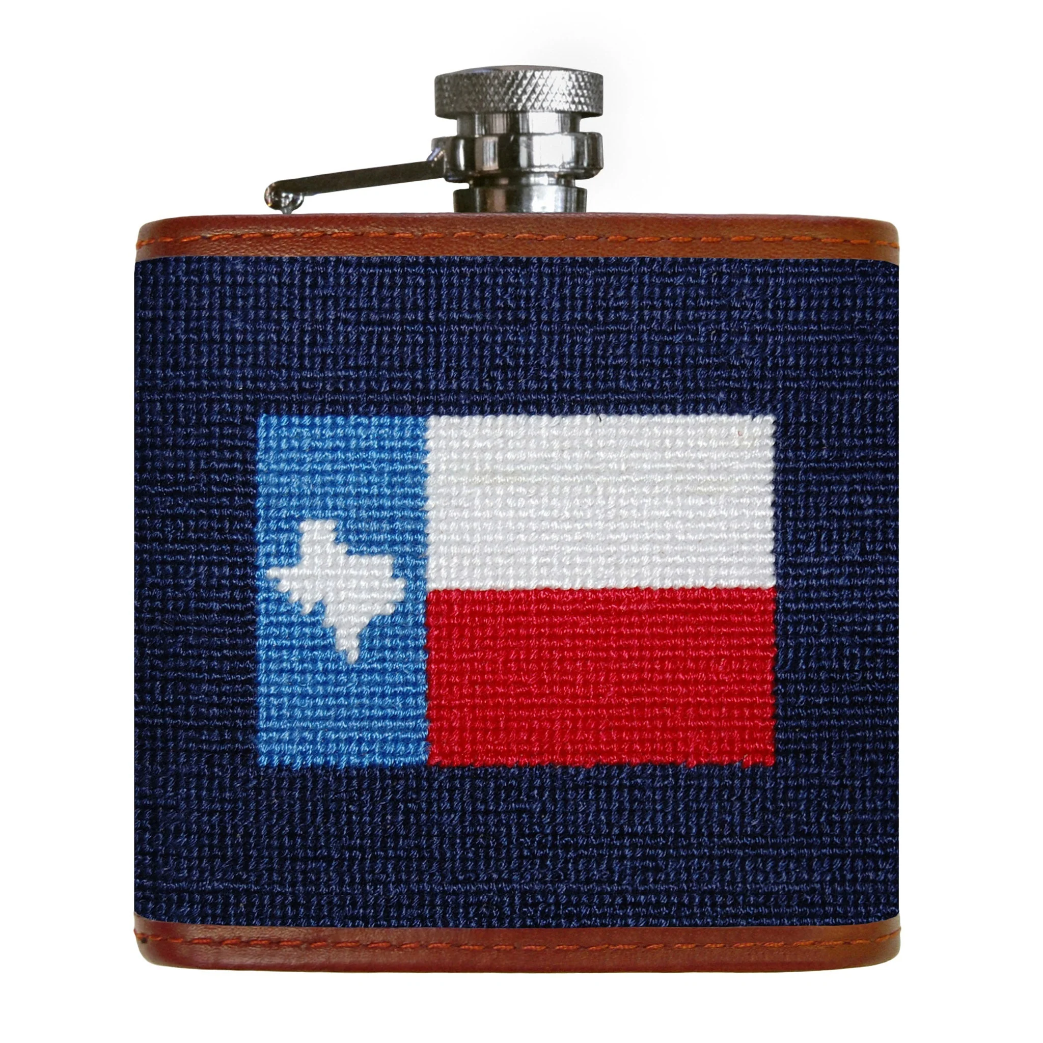 Monogrammed Texas Flag Flask (Dark Navy)