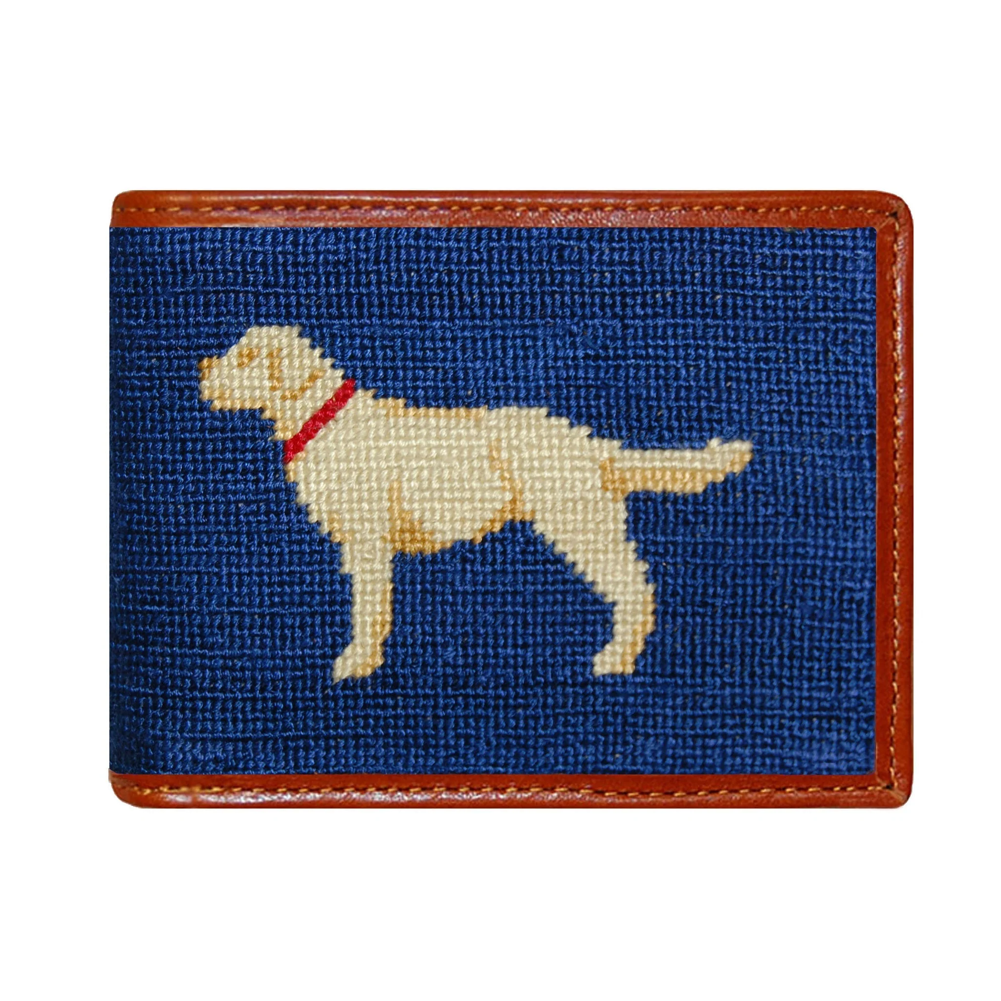Monogrammed Yellow Lab Wallet (Classic Navy)