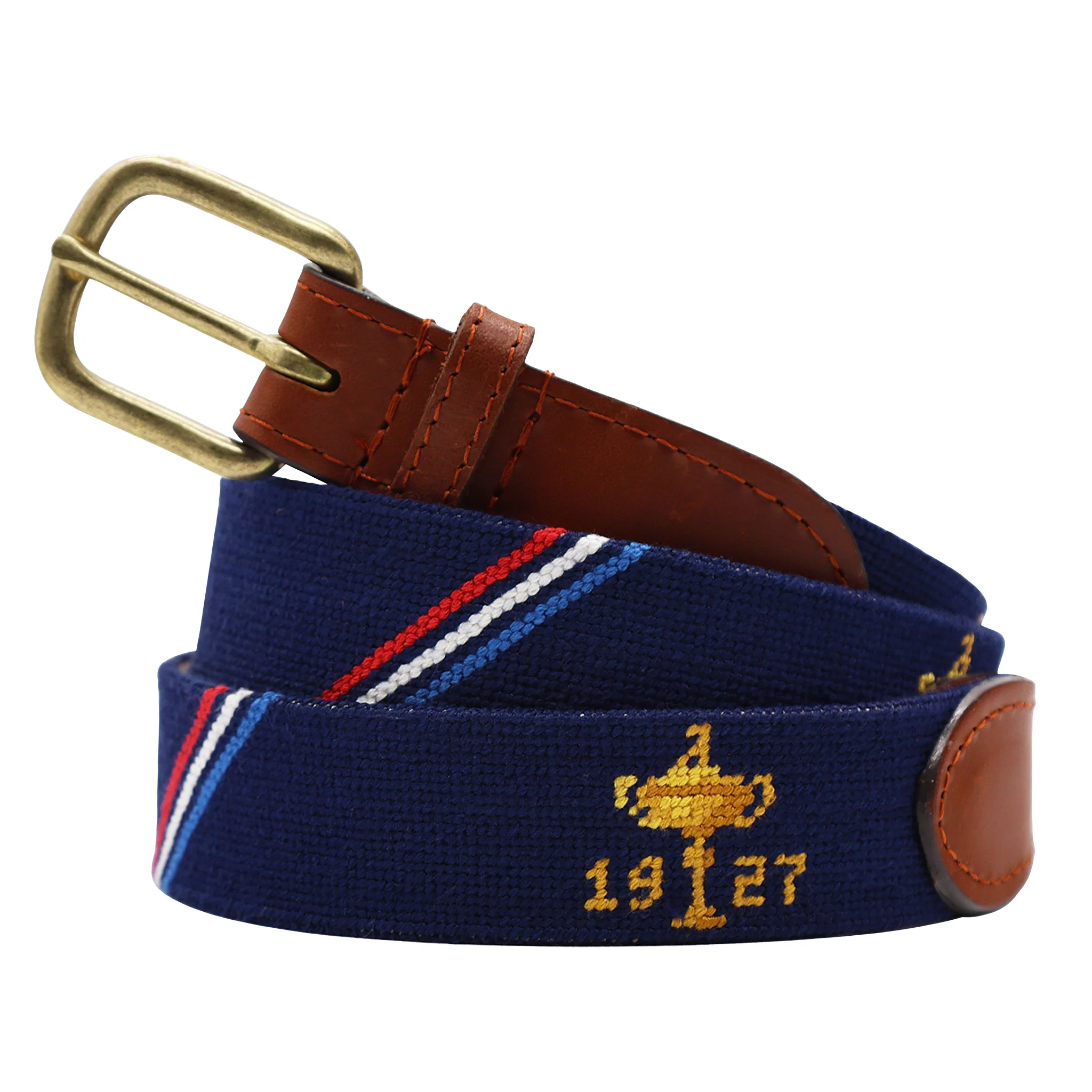 Ryder Cup 1927 Trophy-American Flag Belt (Dark Navy - Triple Stripe)
