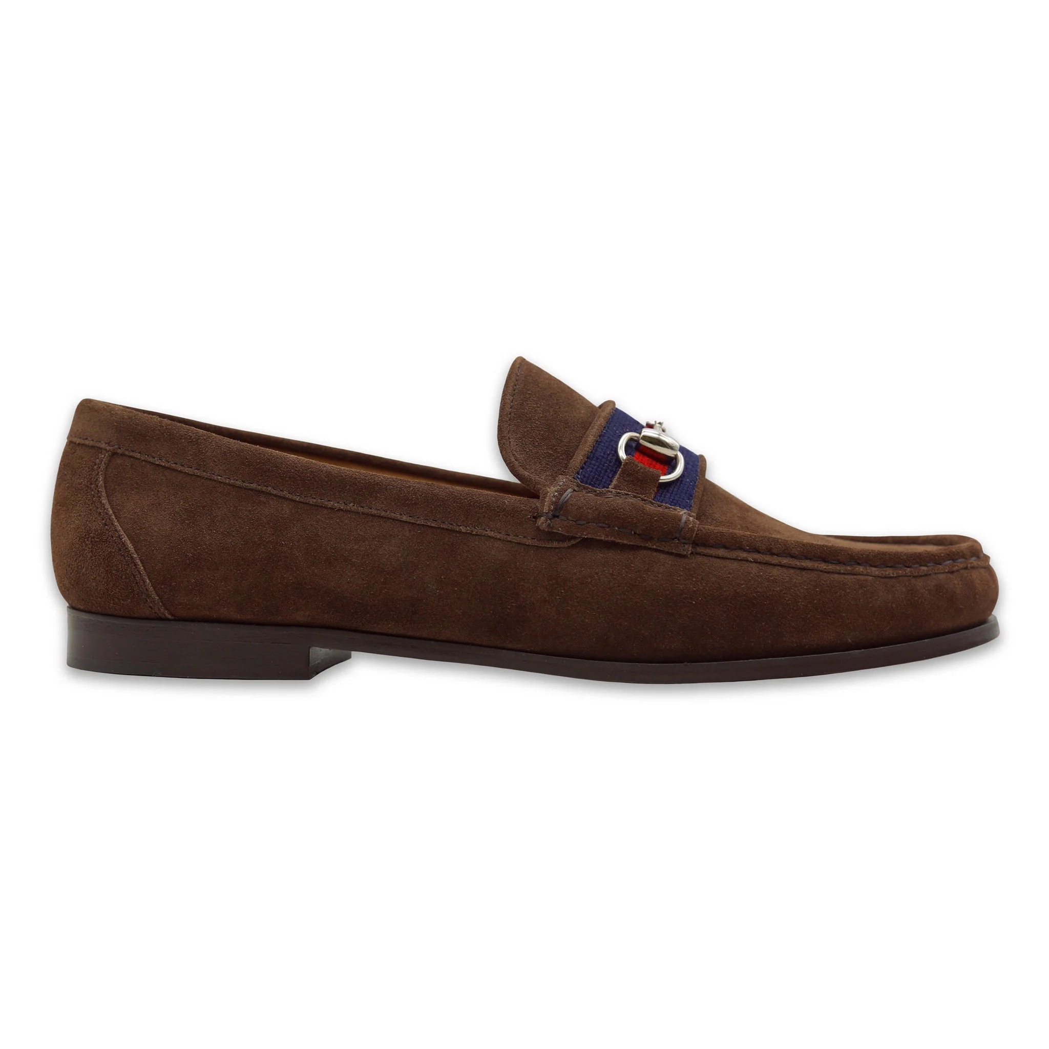 Surcingle Downing Bit Loafers (Dark Navy-Red) (Espresso Suede) - Image 3