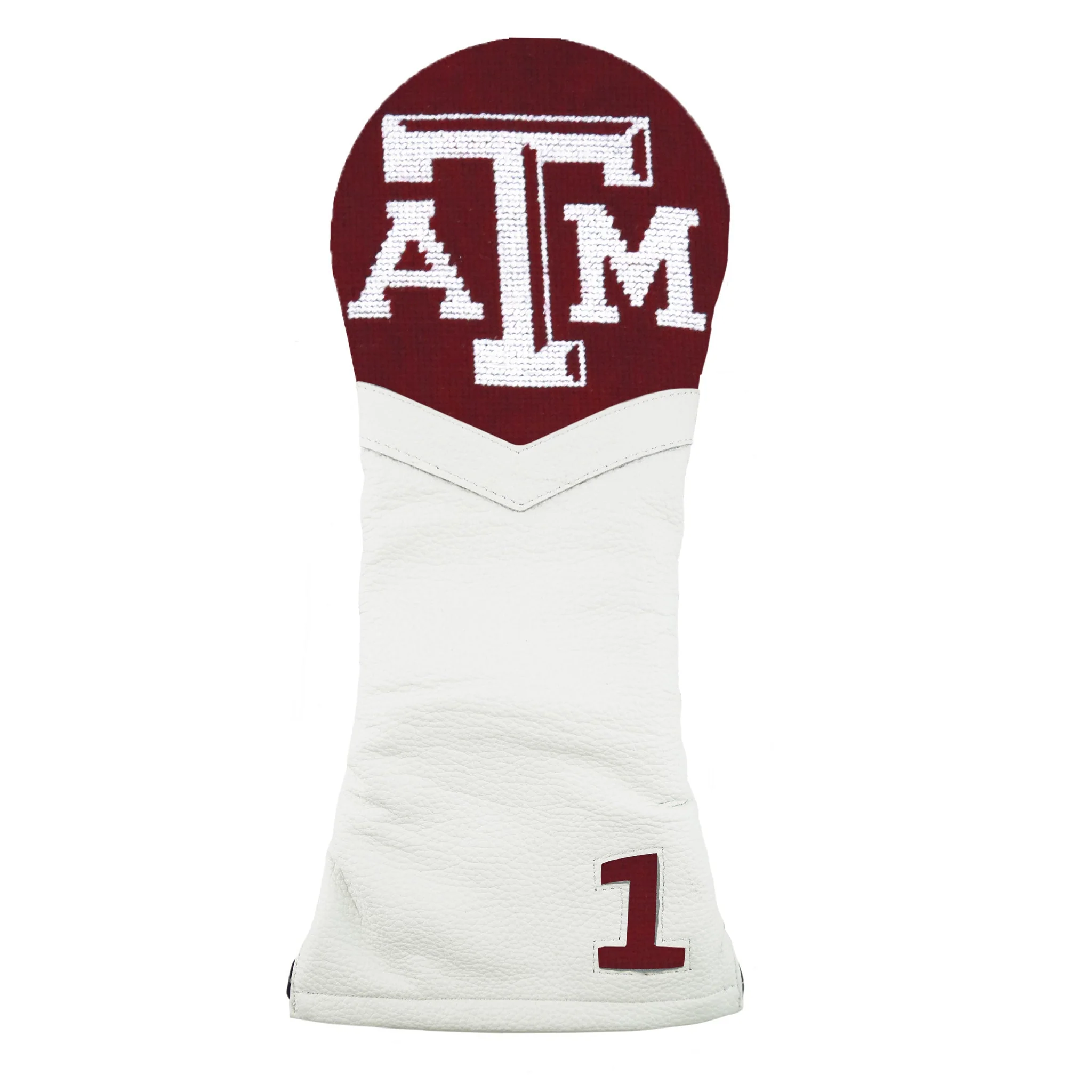 Texas A&M Driver Headcover (Maroon) (White Leather)