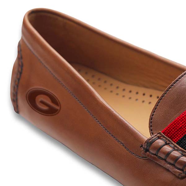Georgia Surcingle Driving Shoes (Red-Black) (Chestnut Leather-Logo) - Image 3