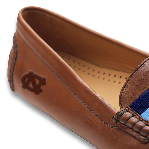 UNC Surcingle Driving Shoes (Dark Navy-Light Blue) (Chestnut Leather-Logo) - Image 3