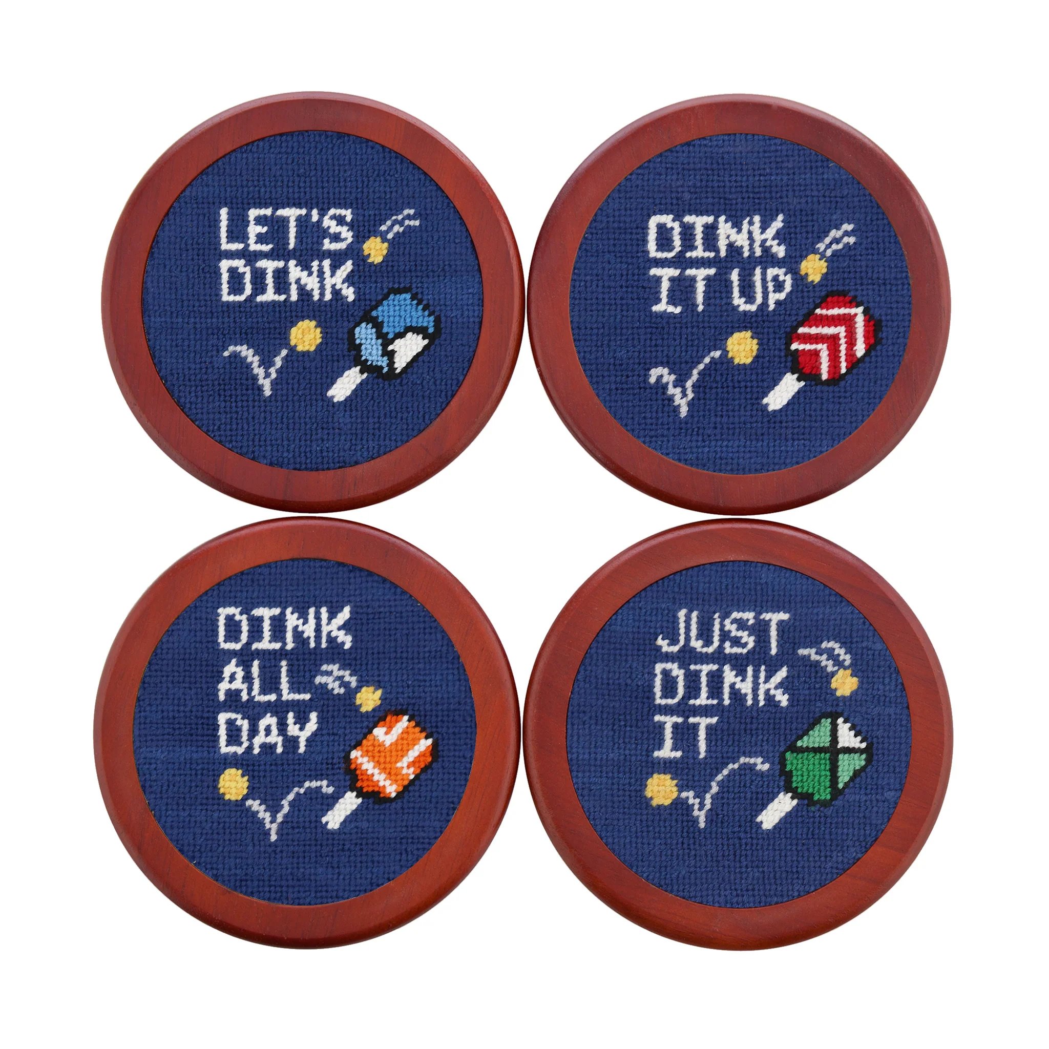 Wacky Pickleball Sayings Coasters (Classic Navy) (Final Sale)